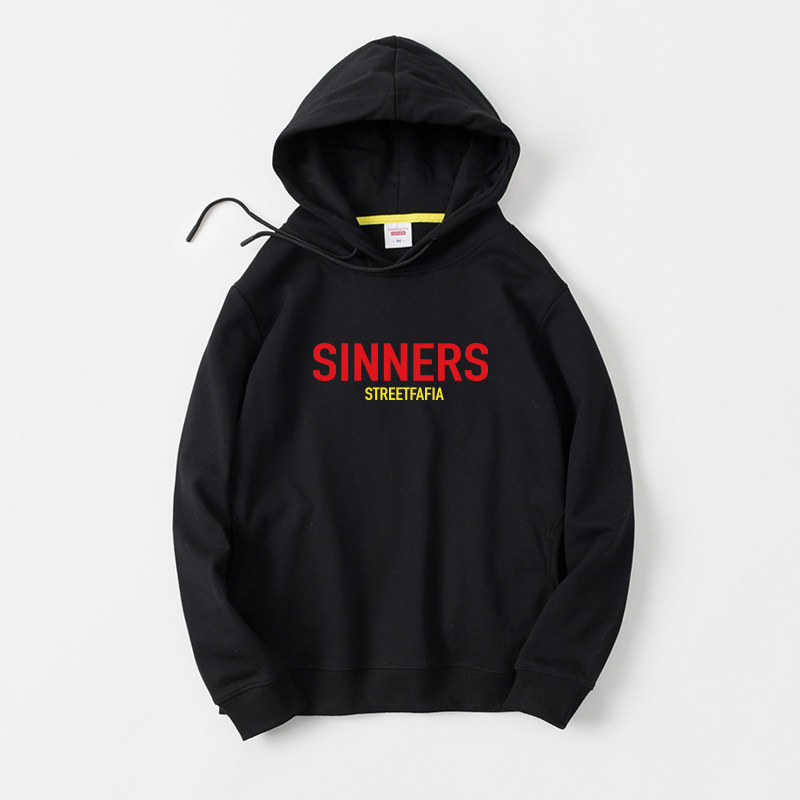 sinners原罪 罪人卫衣连帽原宿套头宽松男女原创春秋冬季嘻哈复古
