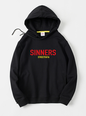 SINNERS原罪 罪人卫衣连帽原宿套头宽松男女原创春秋冬季嘻哈复古