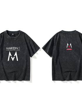 魔力红乐队maroon5 摇滚嘻哈音乐T恤短袖个性衣服女男圆领大码宽