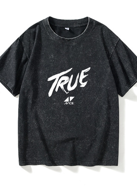百大DJ瑞典A神艾维奇 Avicii TRUE纪念男电音T恤短袖个性衣服女男