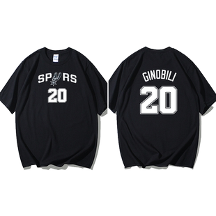 马刺石佛邓肯德罗赞吉诺比利 篮球运动T恤短袖超火cec男女圆领大