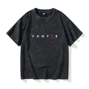 宽松夏季 PS4 潮衣服女男圆领大码 吸血鬼T恤短袖 情 XBOX游戏Vampyr