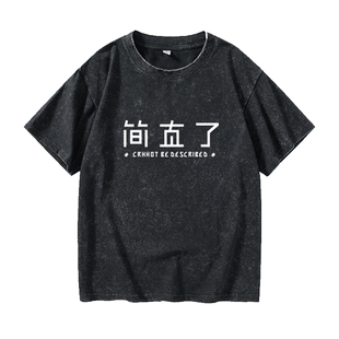 忽而今夏何洛同款T恤短袖衣服女男圆领大码宽松夏季情侣装棉上衣
