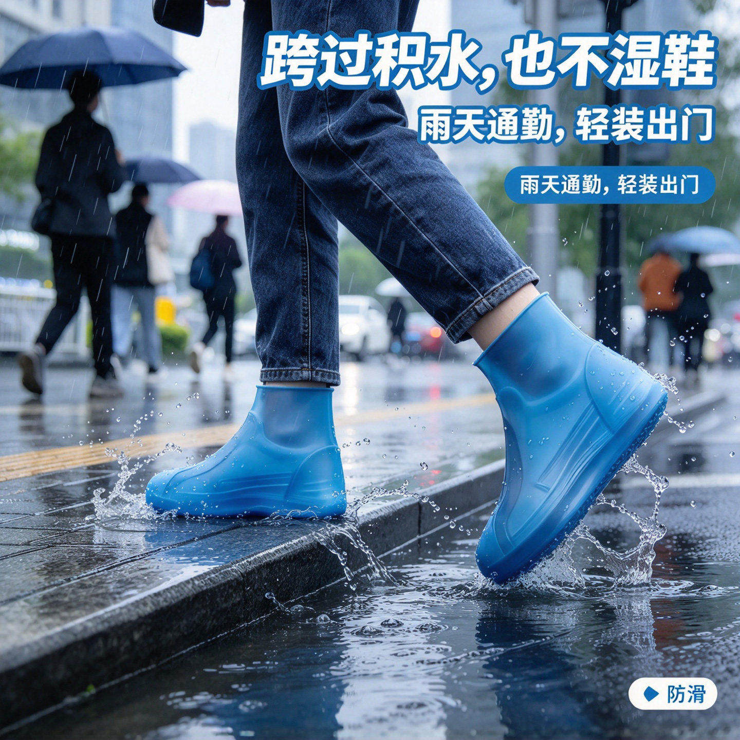 鞋套防水防滑加厚耐磨乳胶防水