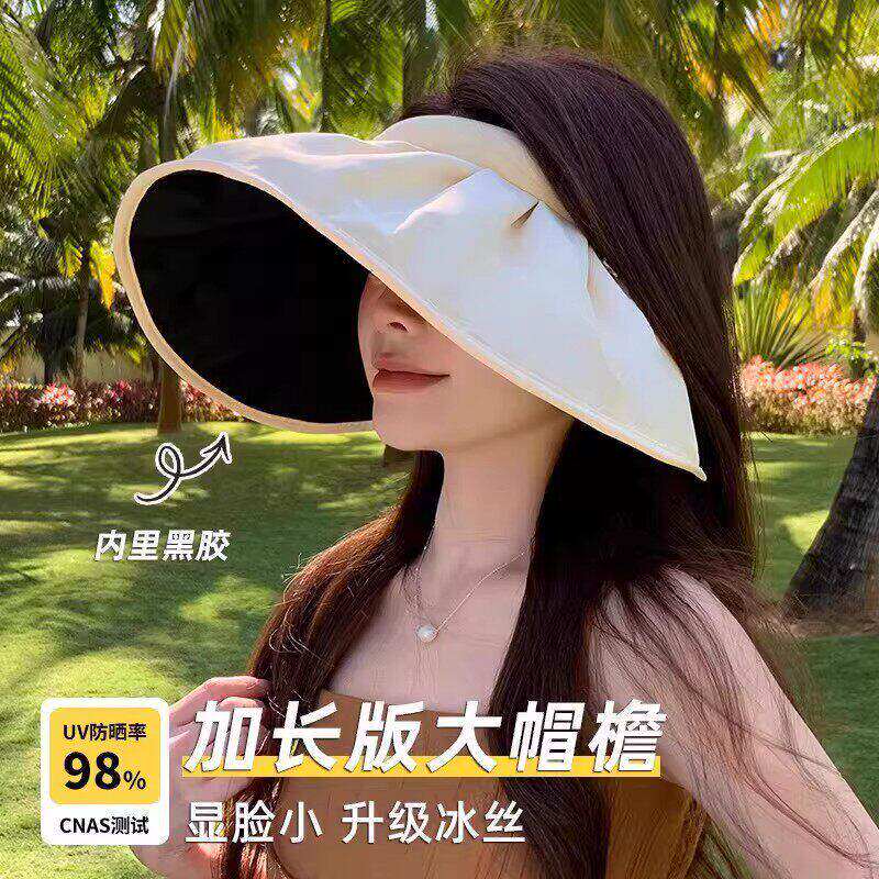 黑胶防晒帽防紫外线空顶帽子