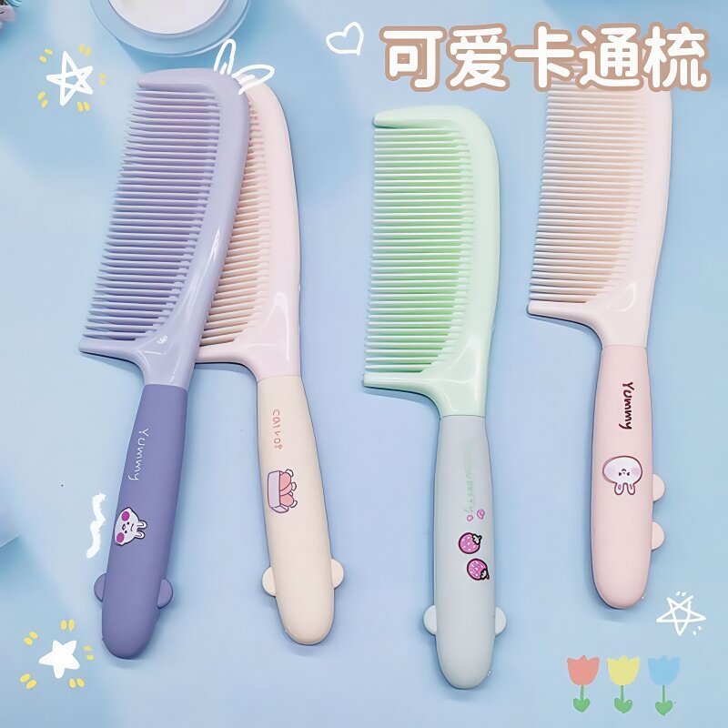 梳子可爱高颜值梳硅胶把手