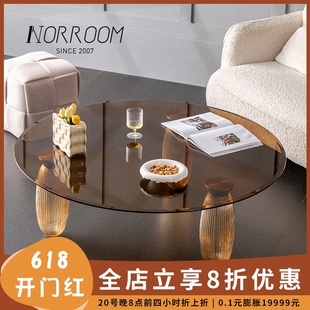 NORROOM轻奢客厅玻璃茶几简约ins家用透明茶桌现代设计师创意桌子