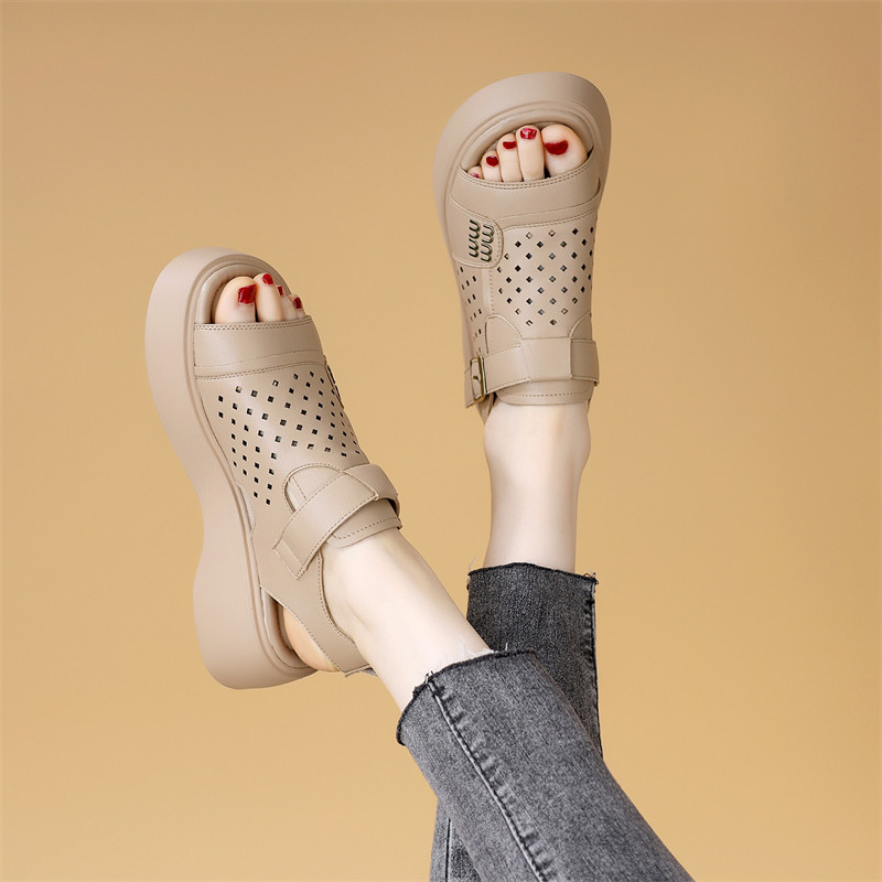 复古编织凉鞋女2025新款夏外穿不累脚仙女百搭休闲女沙滩凉鞋