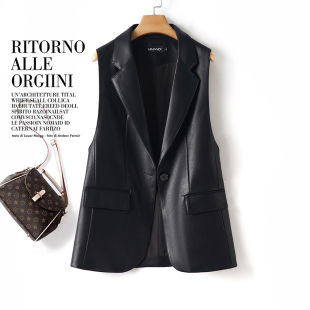 坎肩 领马甲绵羊皮百搭时尚 海宁真皮皮马夹女2025秋冬新款 休闲西装