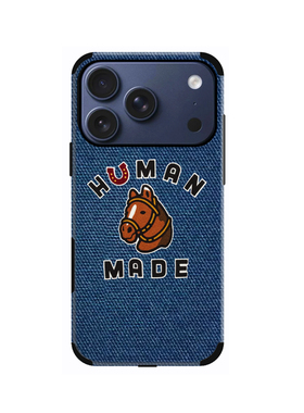 human made新款马年牛仔适用于iPhone17promax苹果16promax仿布15pro手机壳xsmax潮牌8plus/14/13/11/XS