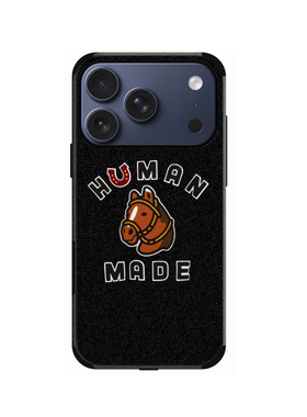 human made新款马年黑色适用于iPhone17promax苹果16promax仿布15pro手机壳xsmax潮牌8plus/14/13/11/XS