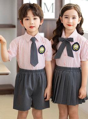 幼儿园园服夏季小学生校服中小学生大合唱演出服装儿童英伦风套装