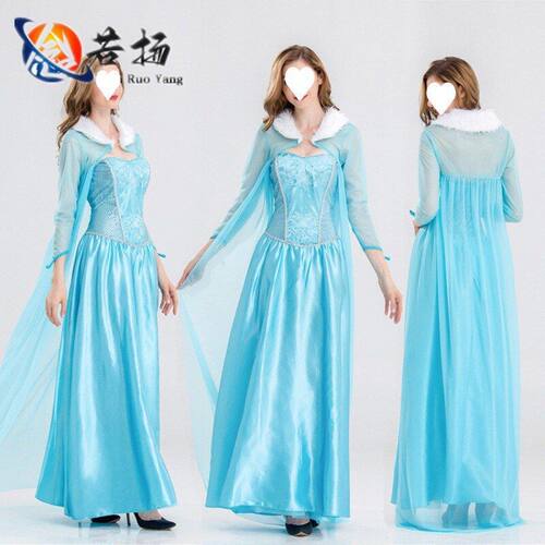 万圣节服装cosplay成人冰雪奇缘艾莎公主裙白雪公主灰姑娘演出服
