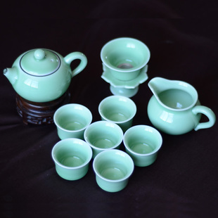 十头春华秋实茶具礼盒套装10头功夫整套茶具精品陶瓷龙泉青瓷