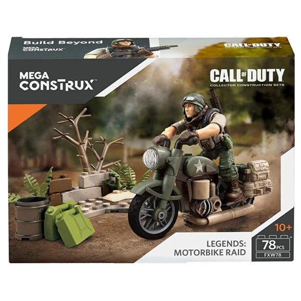 mega美高cod使命召唤套装传奇摩托车突袭积木载具套装超可动人仔