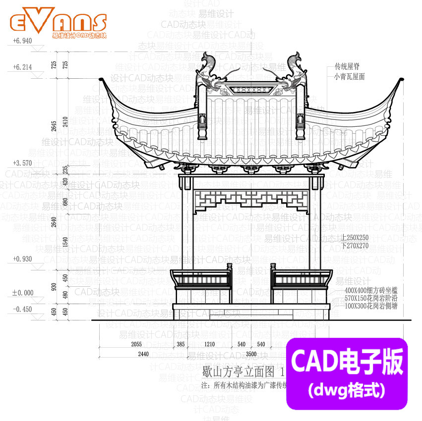 四角亭子顶部结构图片