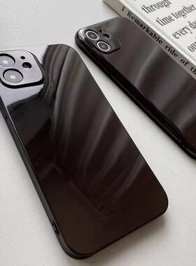 黑色亮面适用华为Nova13/12活力版手机壳15/10荣耀90超薄8简约Pula70白色Mate60Pro+/P50耐脏P40全包直边套+