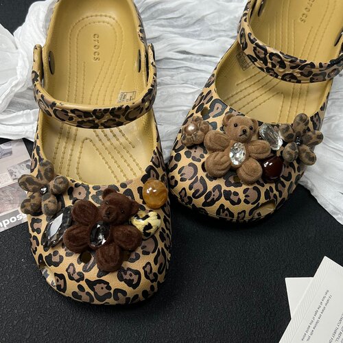 复古可爱小熊洞洞鞋扣适配Crocs