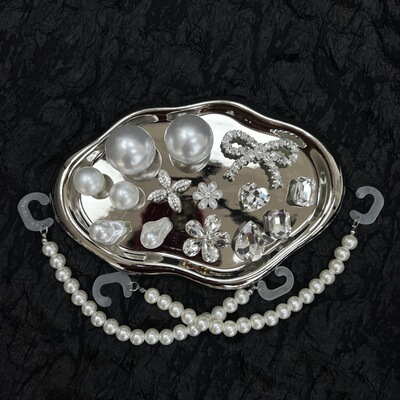 珍珠挂链超大珍珠鞋花