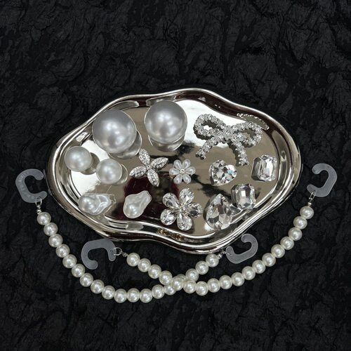 珍珠挂链超大珍珠鞋花