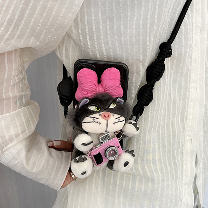路西法猫照相机手机壳背夹