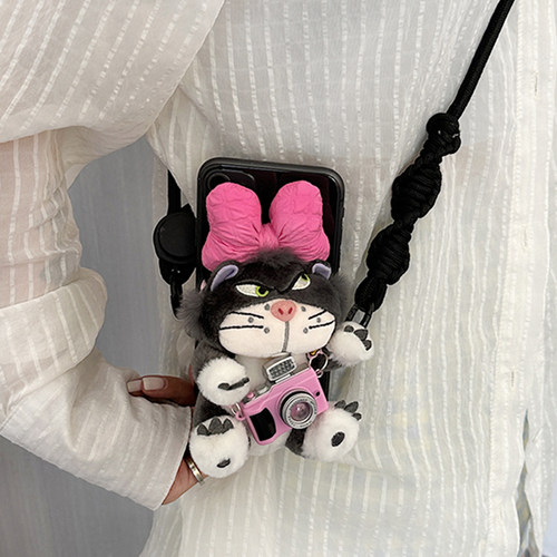 路西法猫照相机手机壳背夹