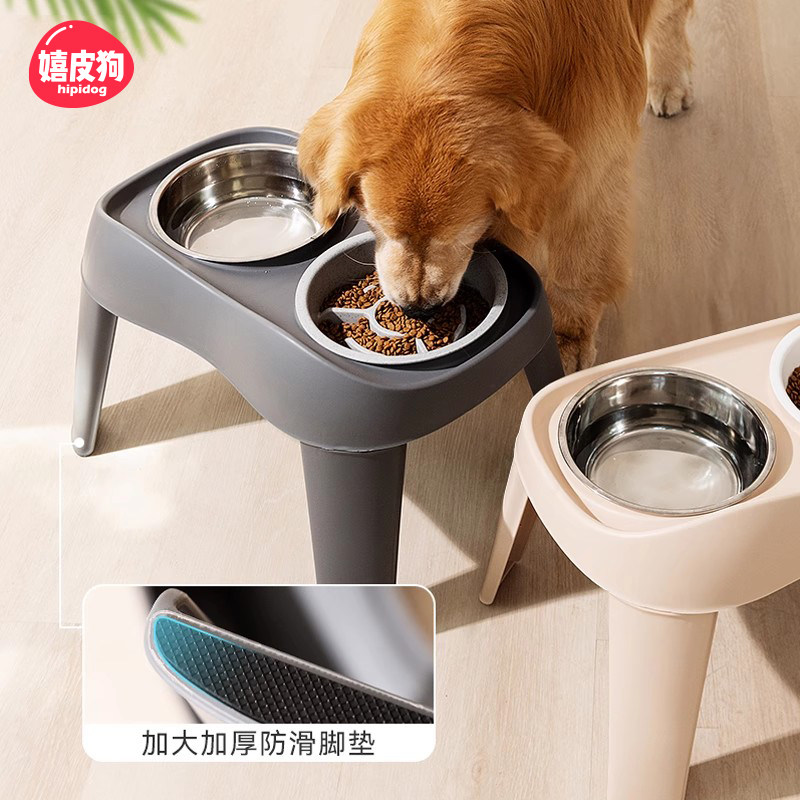 不锈钢高脚护颈狗碗慢食碗防打翻图片