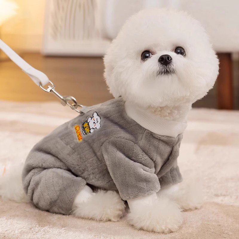 牵引小狗狗衣服冬天比熊泰迪博美雪纳瑞小型犬宠物秋冬季四脚冬款