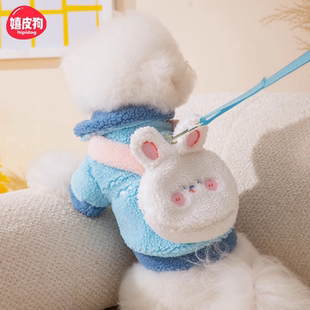 牵引背包小狗狗衣服秋冬款 棉衣 泰迪比熊博美雪纳瑞小型犬宠物冬季