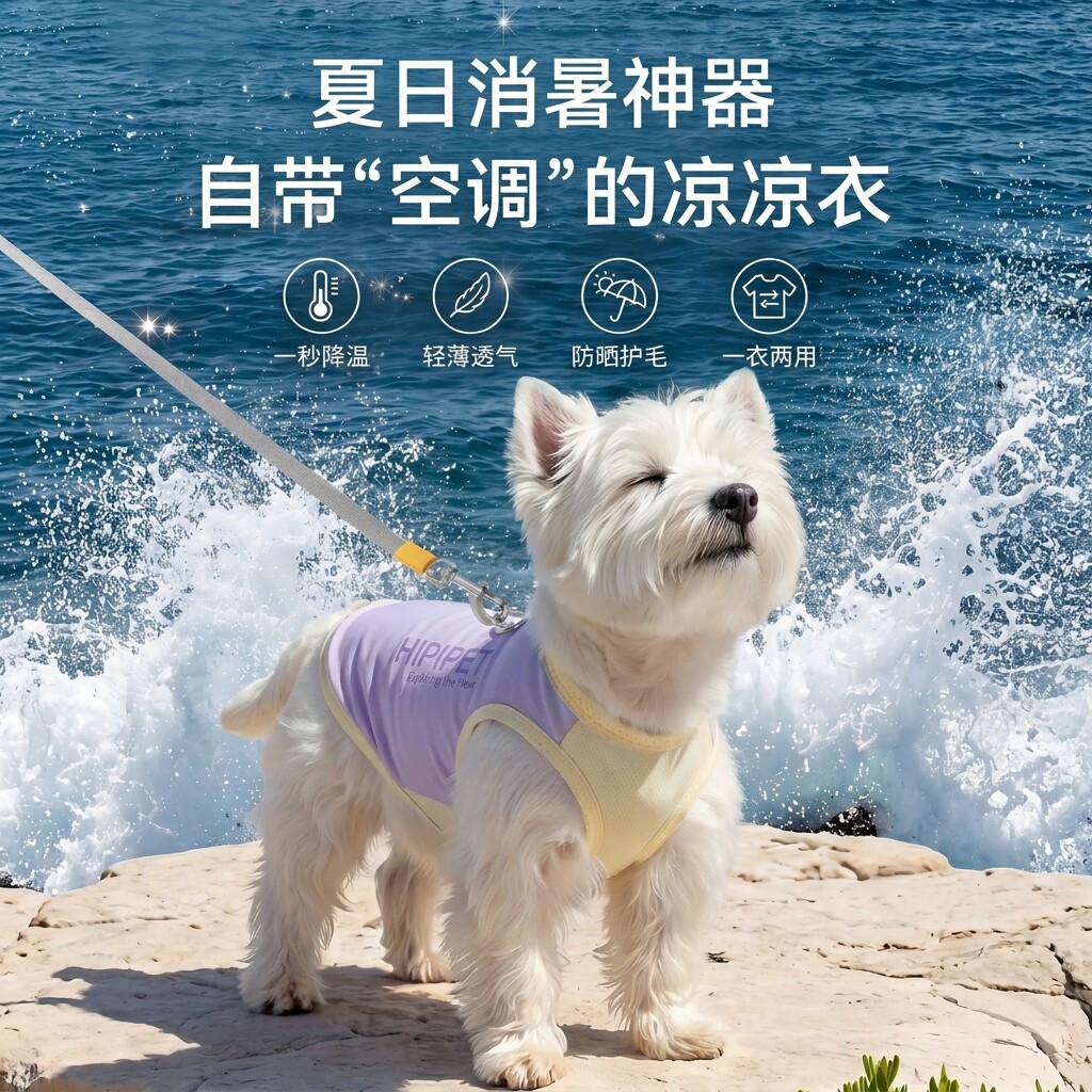 嬉皮狗小狗狗凉凉衣夏天泰迪比熊雪纳瑞中小型犬宠物防虫防晒衣服