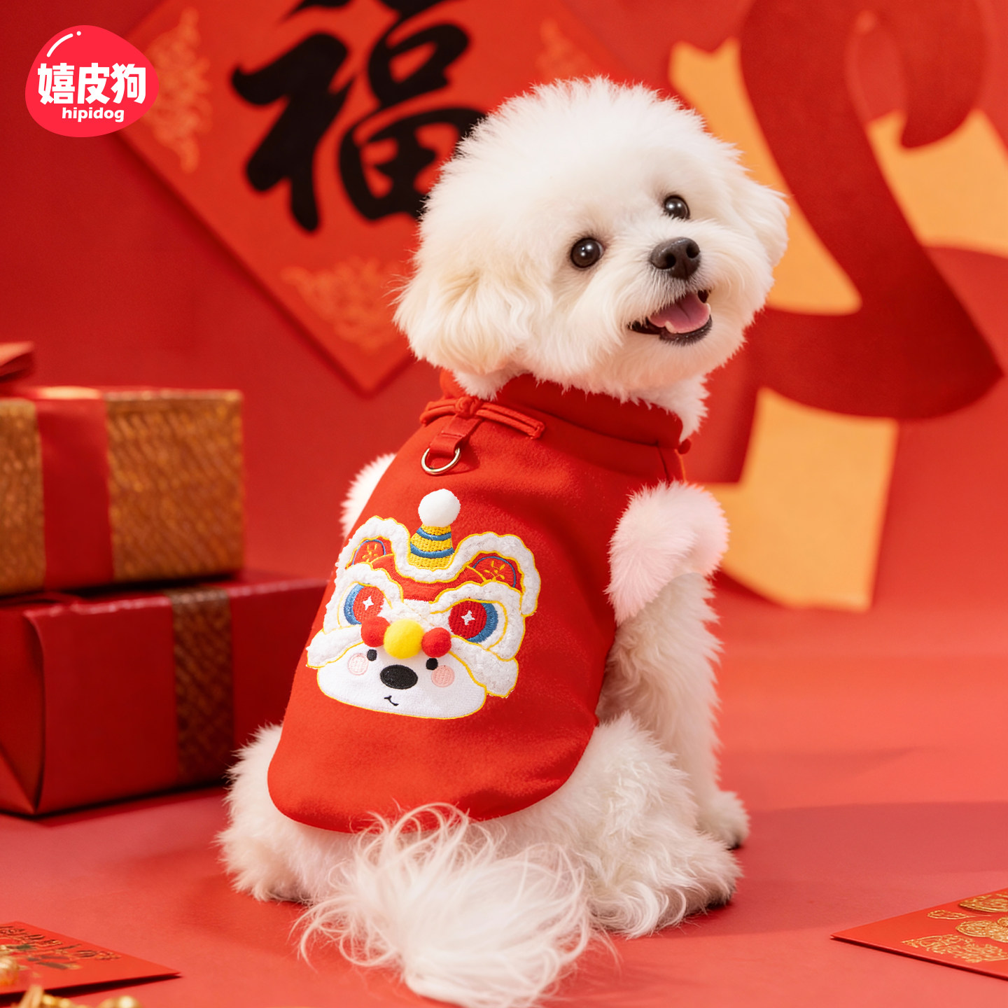 嬉皮狗凤尼贴布新年马甲