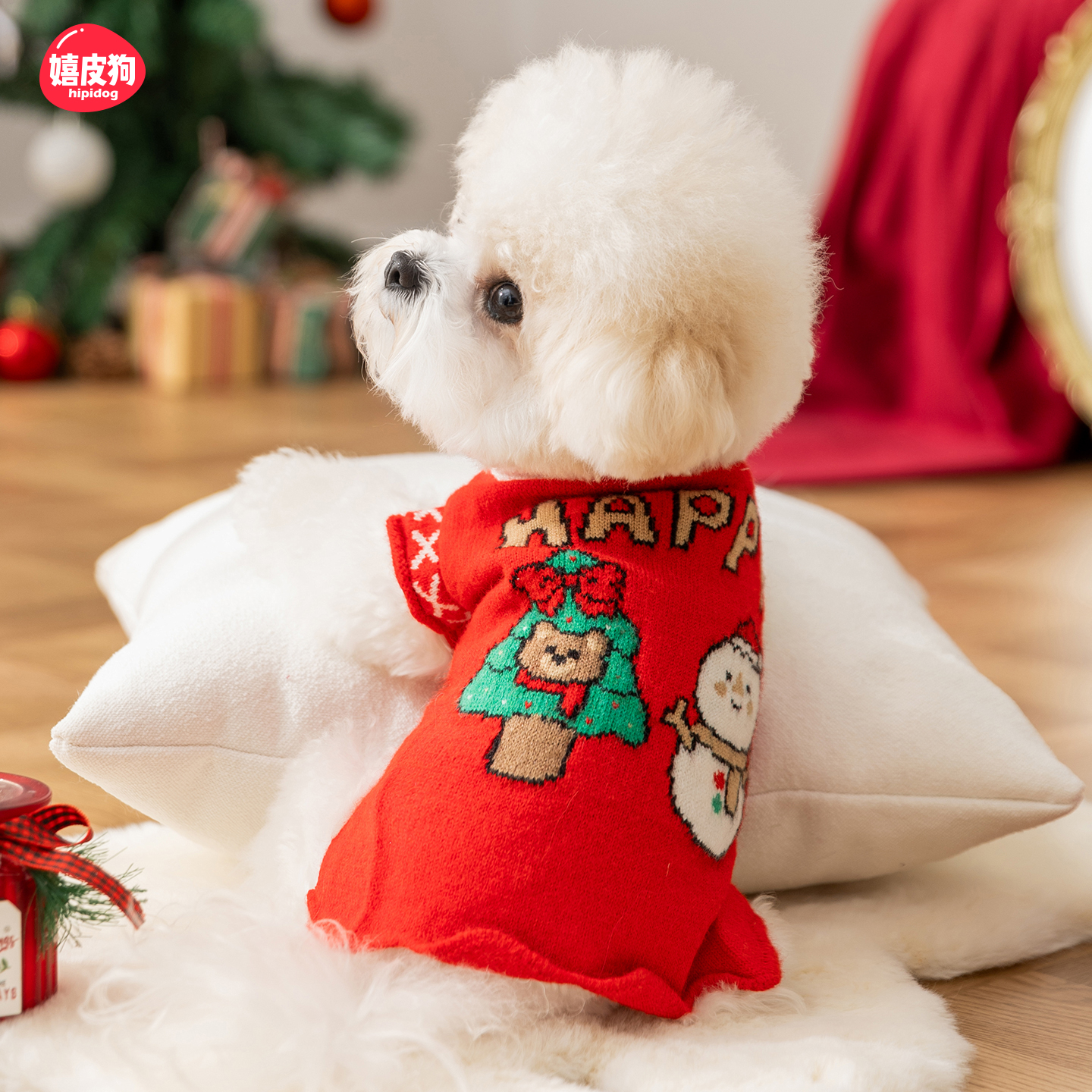 狗狗衣服2025新款冬装比熊泰迪雪纳瑞圣诞新年小型犬宠物小狗衣服