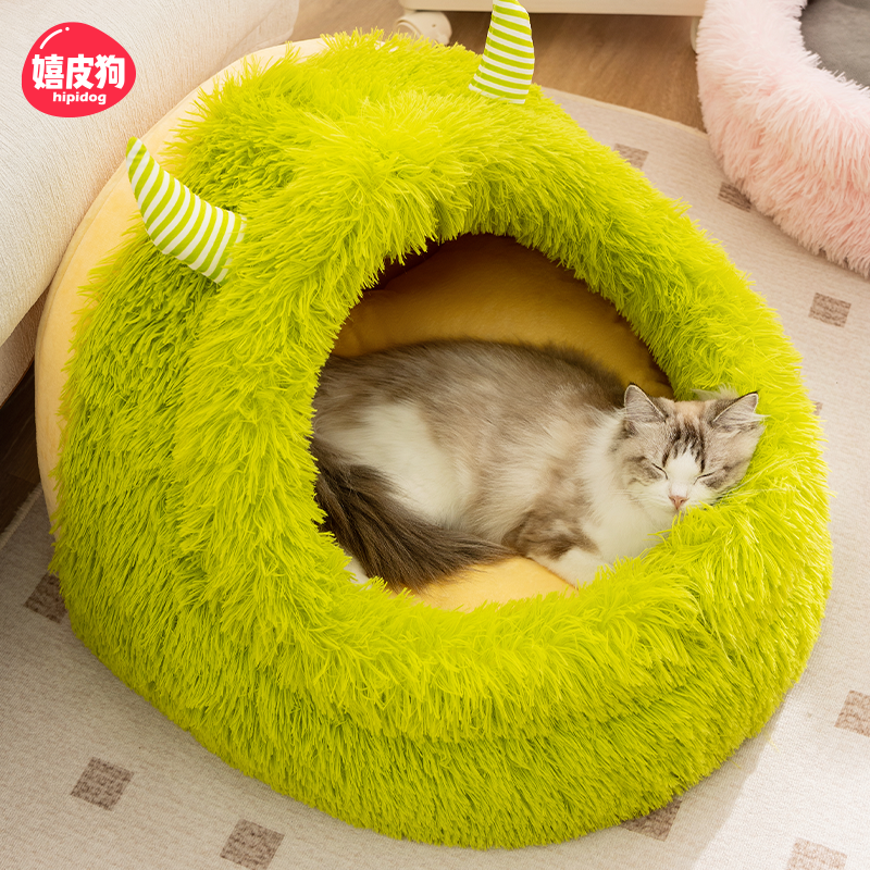 【长毛绒绒】半封闭保暖猫窝冬天