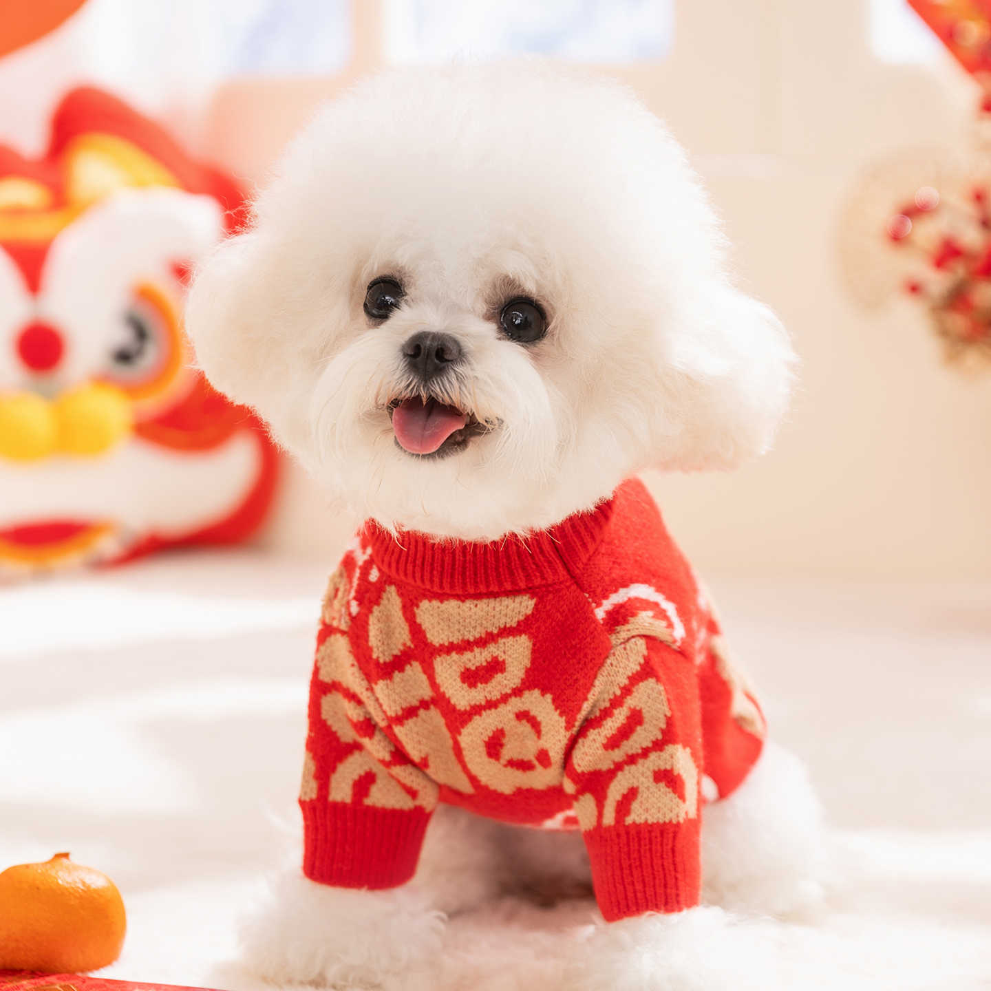 狗狗衣服2025新款冬装比熊泰迪雪纳瑞毛衣新年小型犬宠物小狗衣服