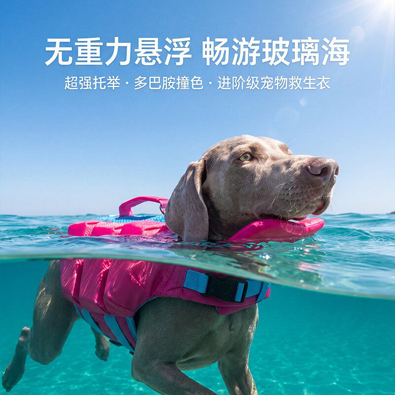 狗狗救生衣2026新款比熊泰迪边牧高定大中小型犬嬉皮狗宠物游泳衣
