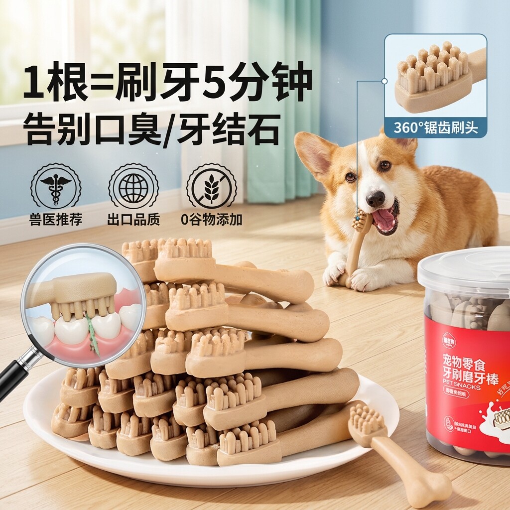 小狗狗零食羊奶磨牙棒宠物小型犬幼犬耐咬洁齿棒牙刷耐啃训练奖励