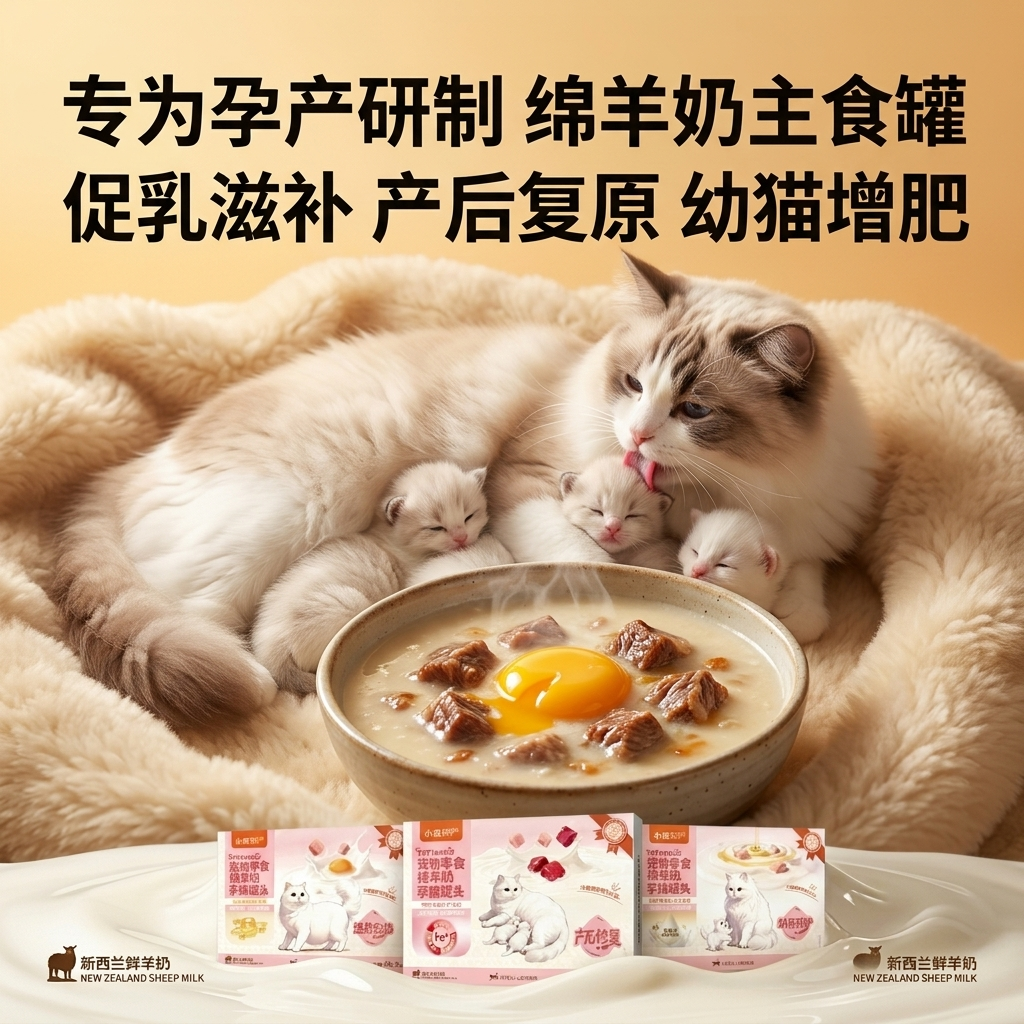 坐月子孕猫猫罐头母猫产后营养品怀孕哺乳期月子餐专用主食羊奶罐