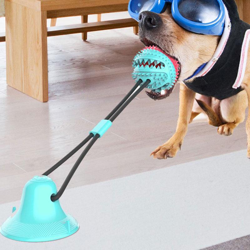 狗狗玩具磨牙棒自嗨解闷逗狗神器中大型犬耐咬吸盘拉力小狗漏食球