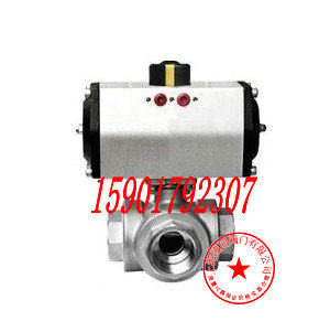 上海团园 Q614F-16P 气动不锈钢三通丝口球阀 304材质 DN20