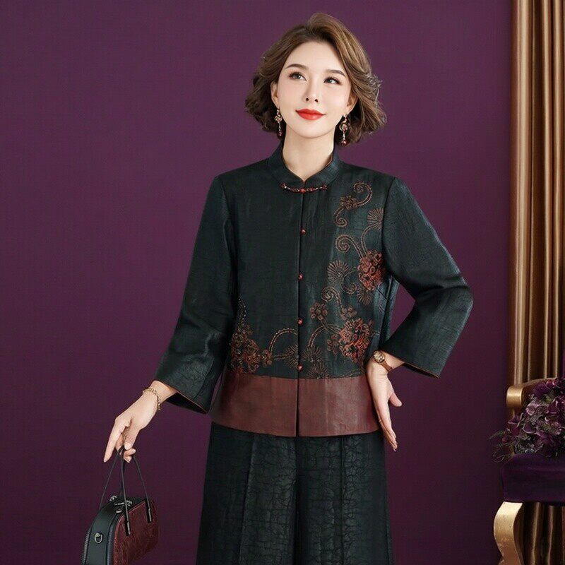 新中式香云纱妈妈优雅春款外套女