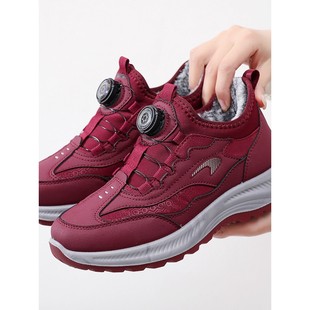 加绒保暖轻便软底中老年妈妈健步休闲鞋 女厚底棉鞋 老北京布鞋 冬季