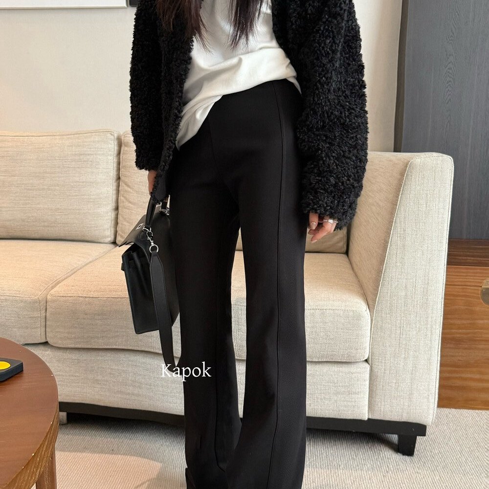 时髦腿精爆款裤子秋冬加绒喇叭裤