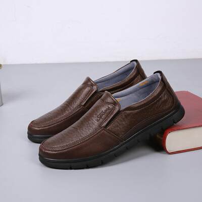老北京布鞋男鞋休闲商务鞋中老年新款爸爸一脚蹬舒适透气春秋单鞋