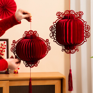 2026迎新年场景氛围装饰马年挂件珠宝店灯笼蜂窝球过年仪式感布置