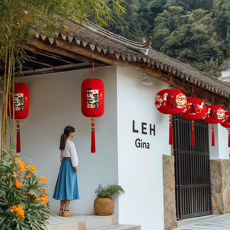 福字红灯笼挂饰新款2025大门口挂灯蛇年春节过年新年装饰氛围布置