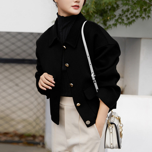 双面羊绒大衣女短款羊毛呢外套2025秋冬新款韩版小个子可穿显瘦