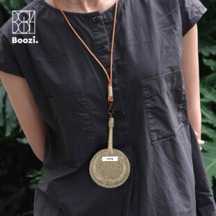 Boozi.迷你非遗手工扇项链挂件 蒲扇夏季装饰挂饰伴手礼