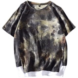 男士短袖t恤迷彩夏季韩版潮男上衣假两件宽松衣服T18820--P35，男装T恤，星座1312