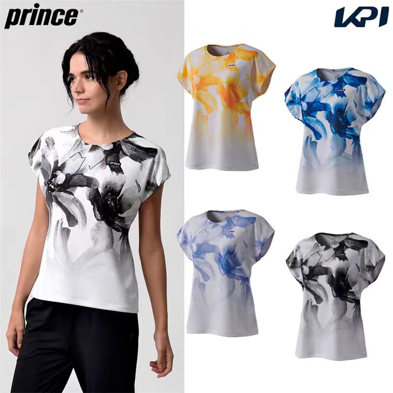 2024新款日本正品代购PRINCE王子羽毛球服女款羽毛球服短袖T恤