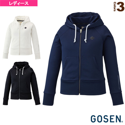 日本正品原装代购GOSEN高神女款拉链羽毛球服长袖外套拉链帽衫